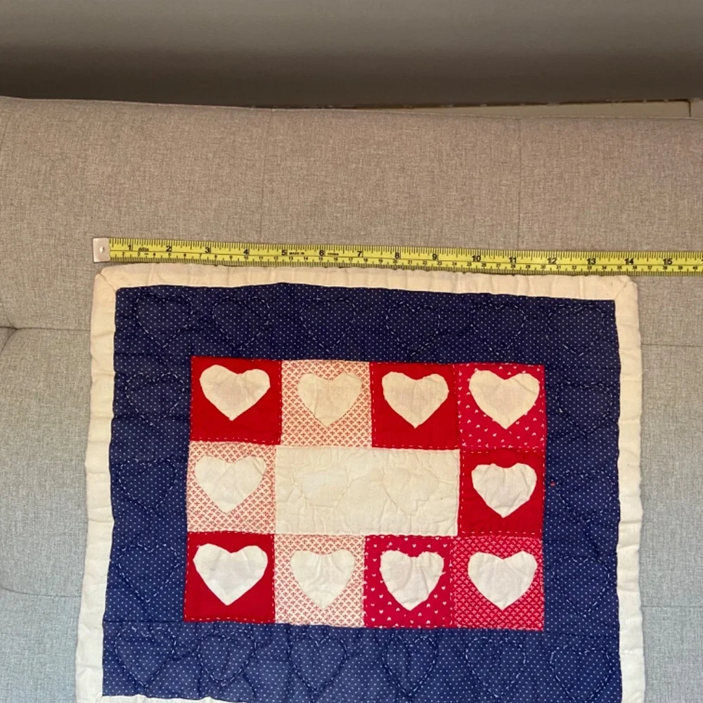 Vintage 11 X 14 Handcrafted Doll Size Americana Quilt (1987)